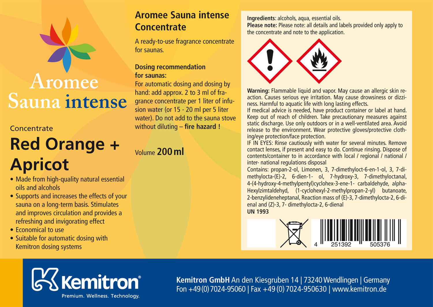 Aromee Sauna intense "Red Orange + Apricot"