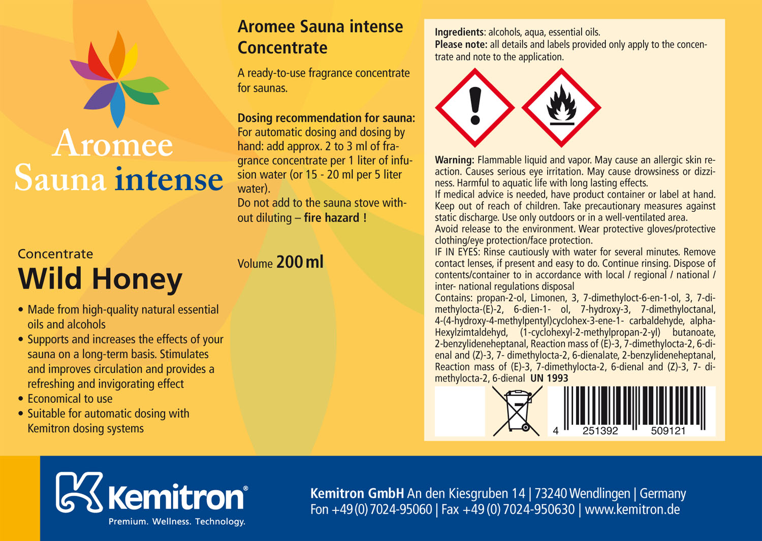 Aromee Sauna intense "Wild Honey"